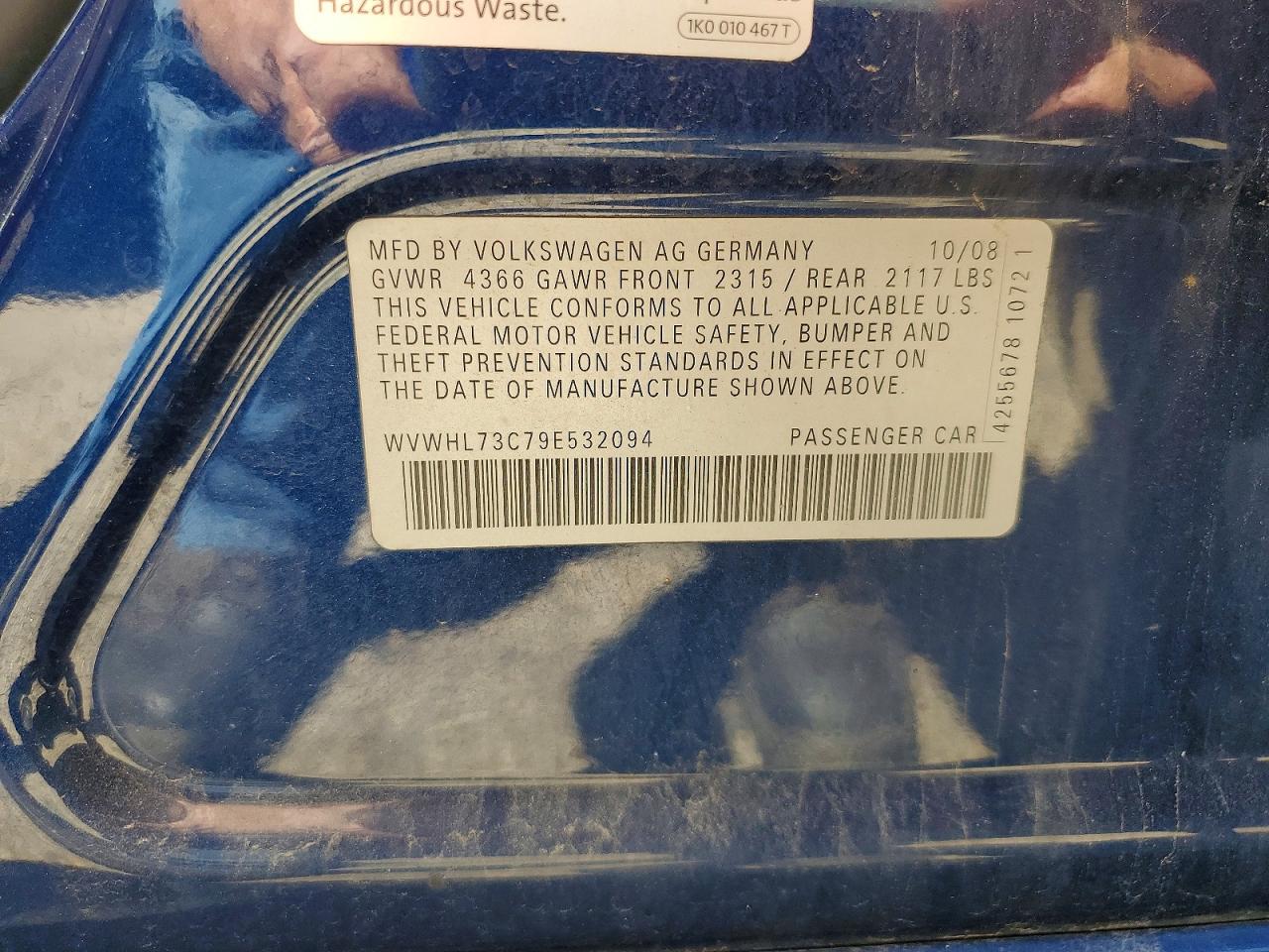 2009 VOLKSWAGEN CC