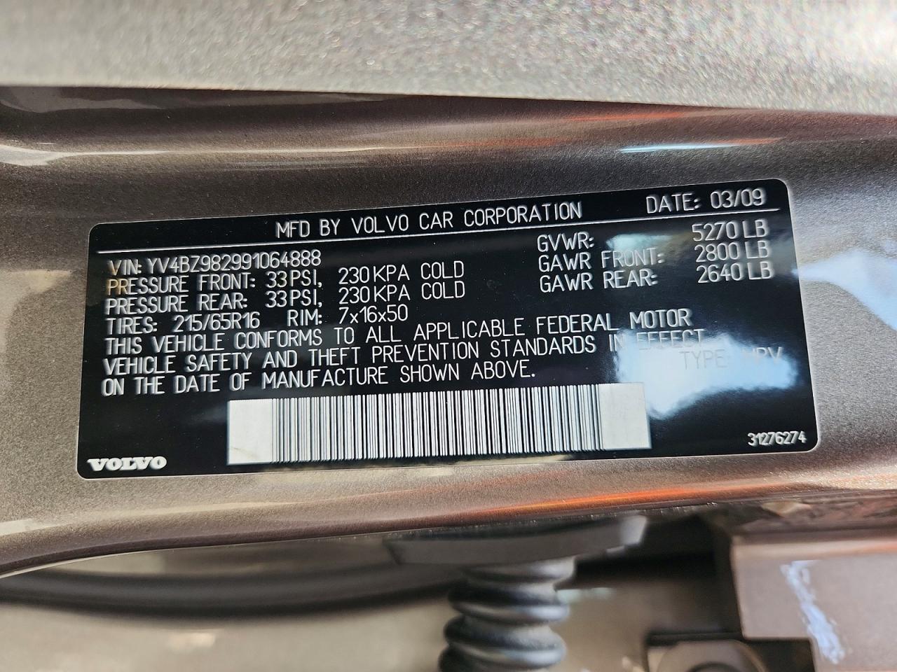 2009 VOLVO XC70