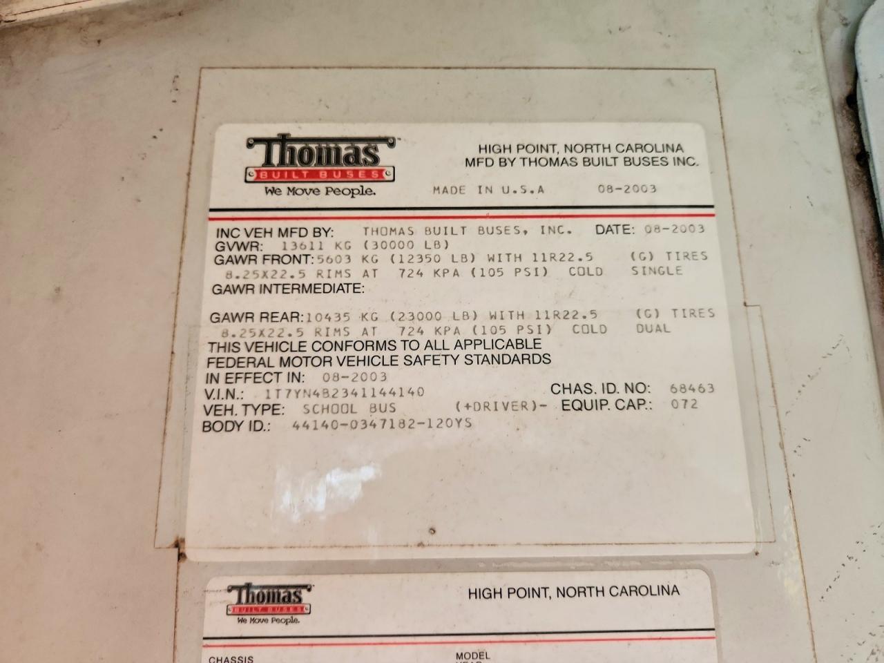 2004 THOMAS ALL OTHER