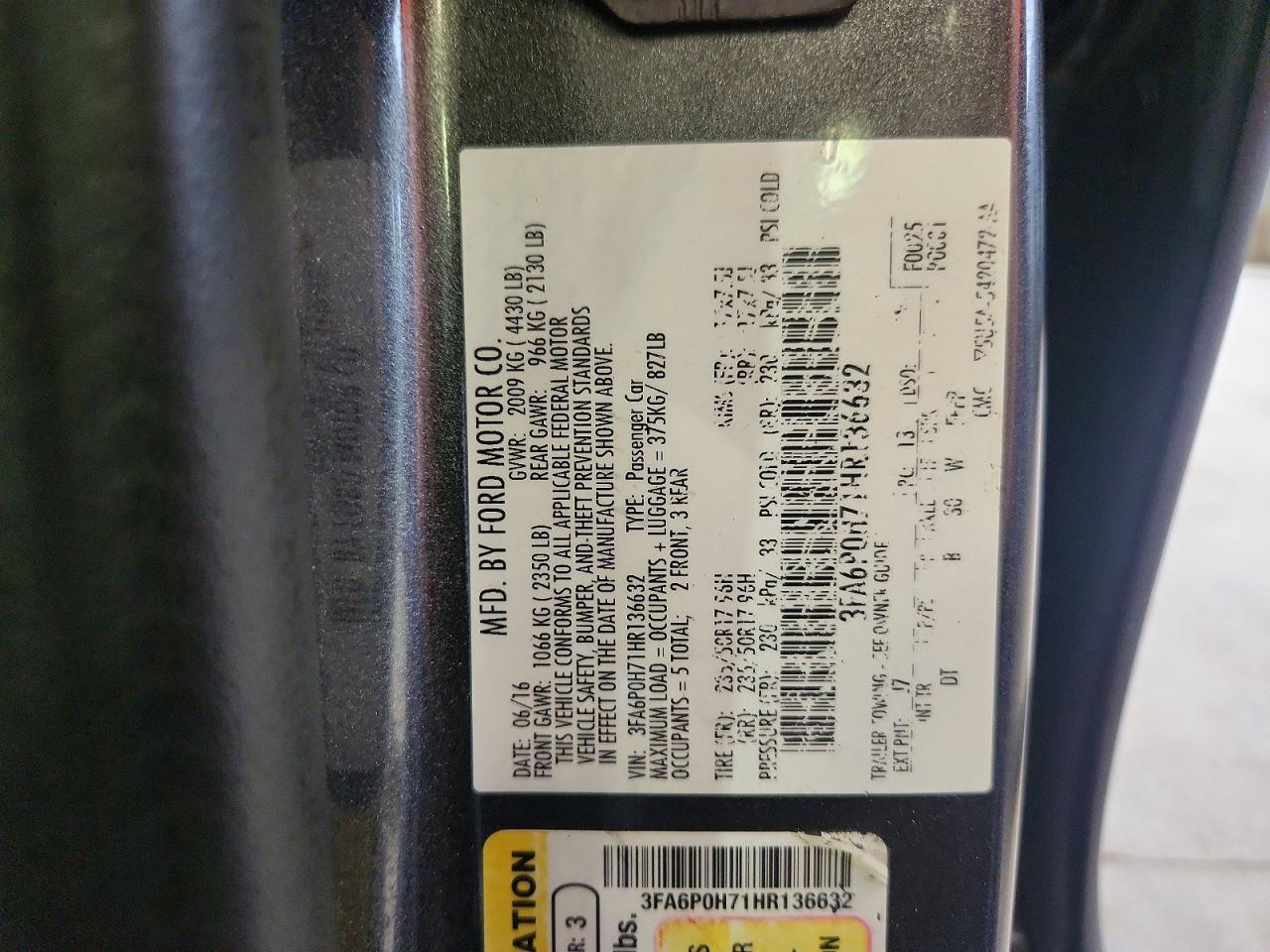 2017 FORD FUSION
