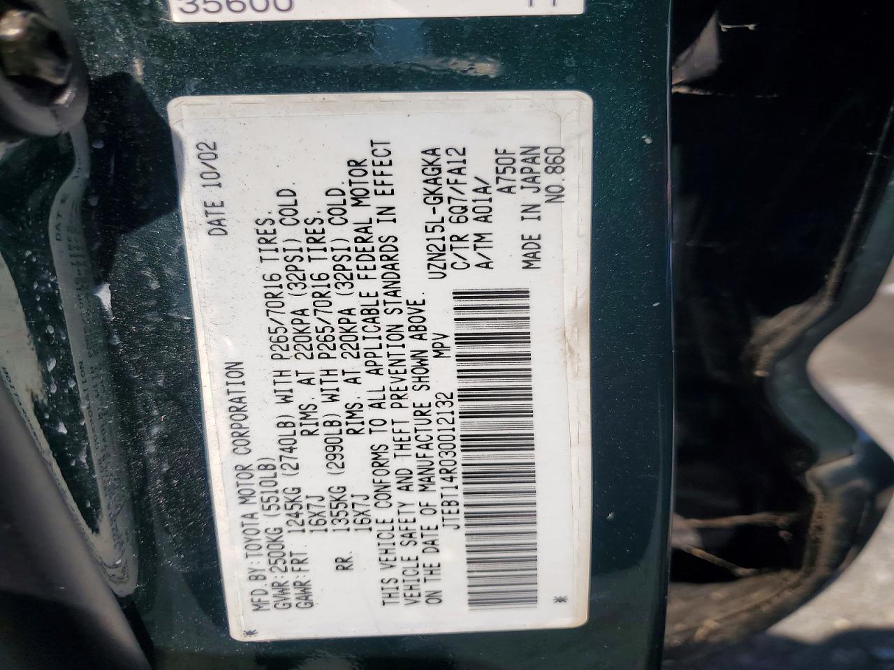 2003 TOYOTA 4RUNNER