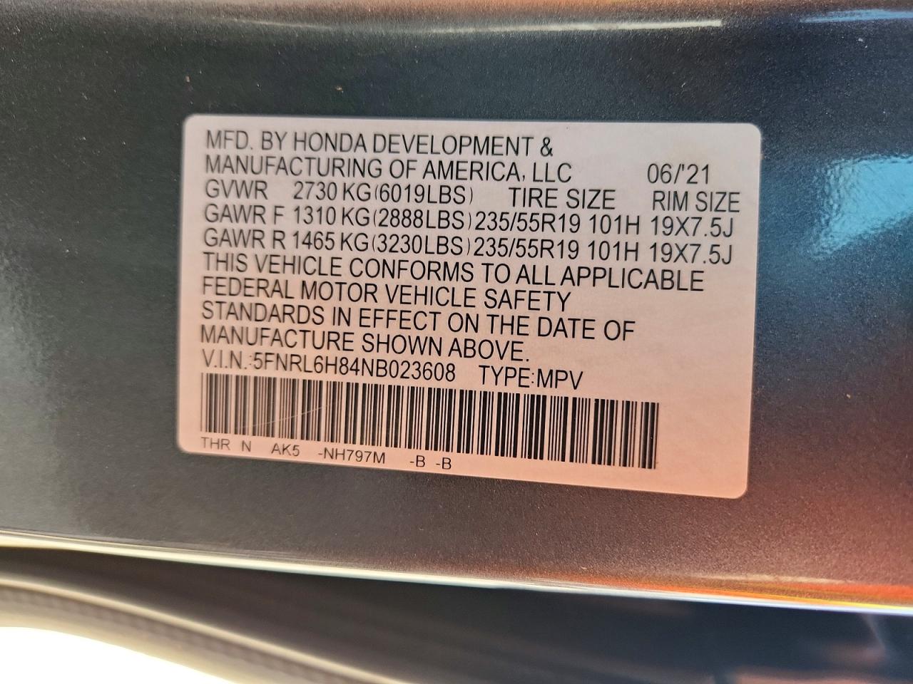 2022 HONDA ODYSSEY