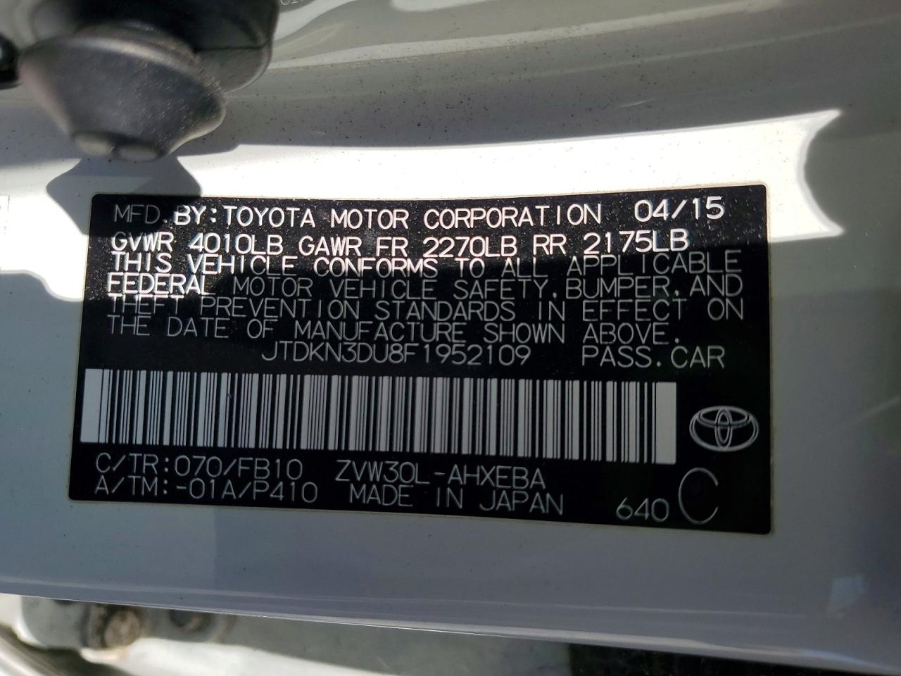 2015 TOYOTA PRIUS