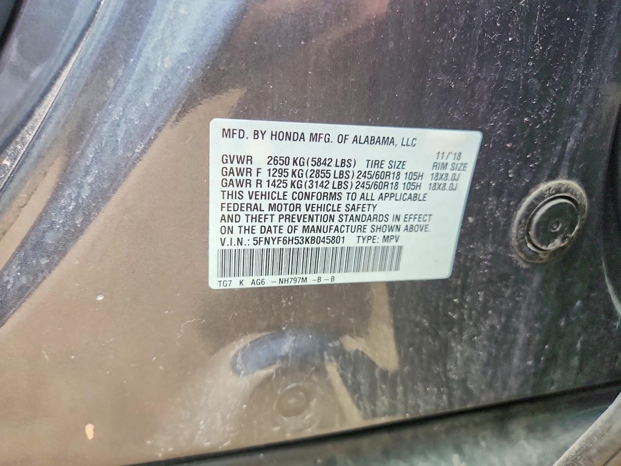 2019 HONDA PILOT