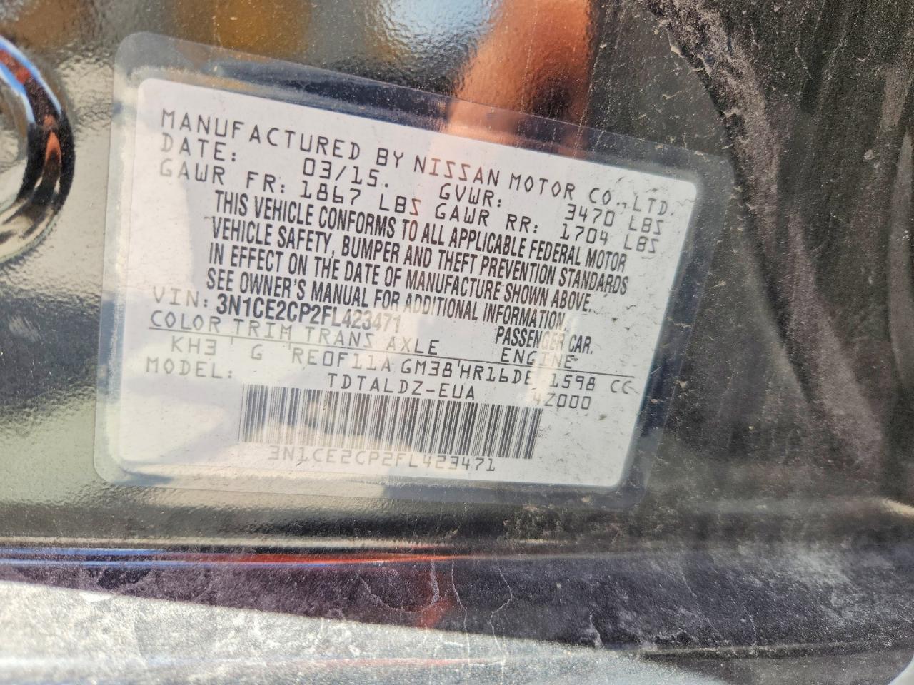 2015 NISSAN VERSA