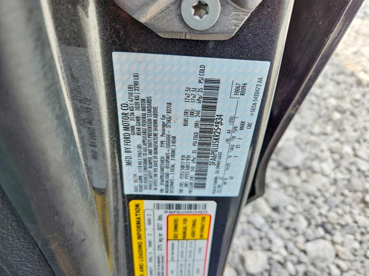 2019 FORD FUSION