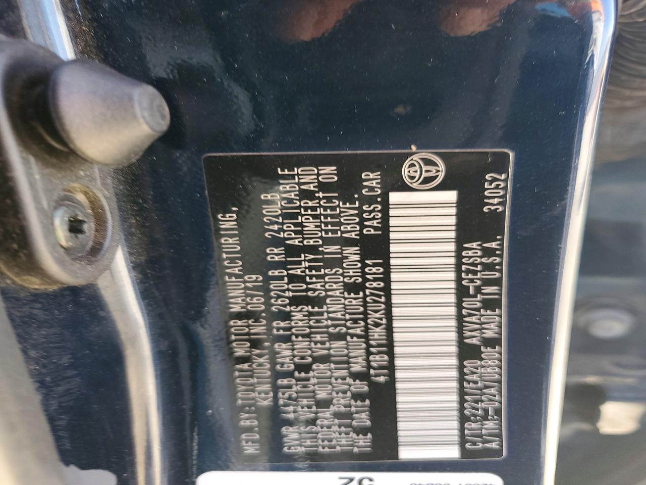 2019 TOYOTA CAMRY