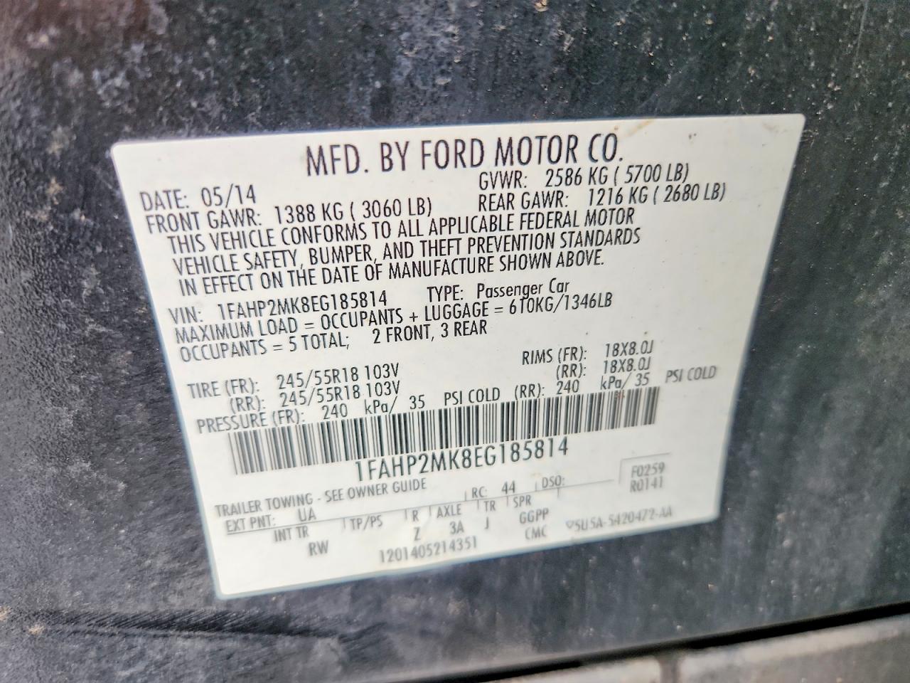 2014 FORD TAURUS