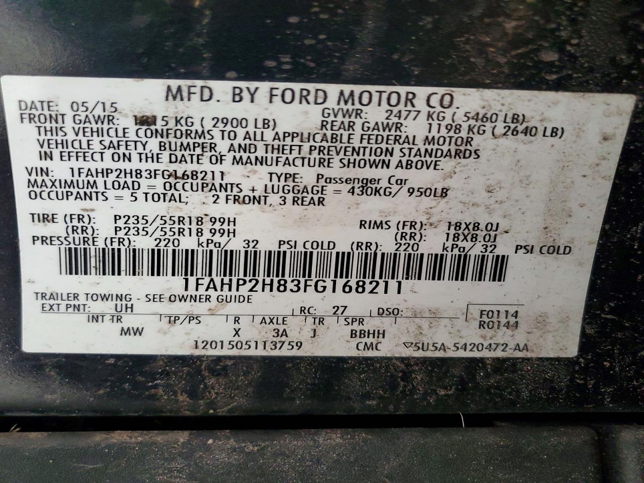 2015 FORD TAURUS