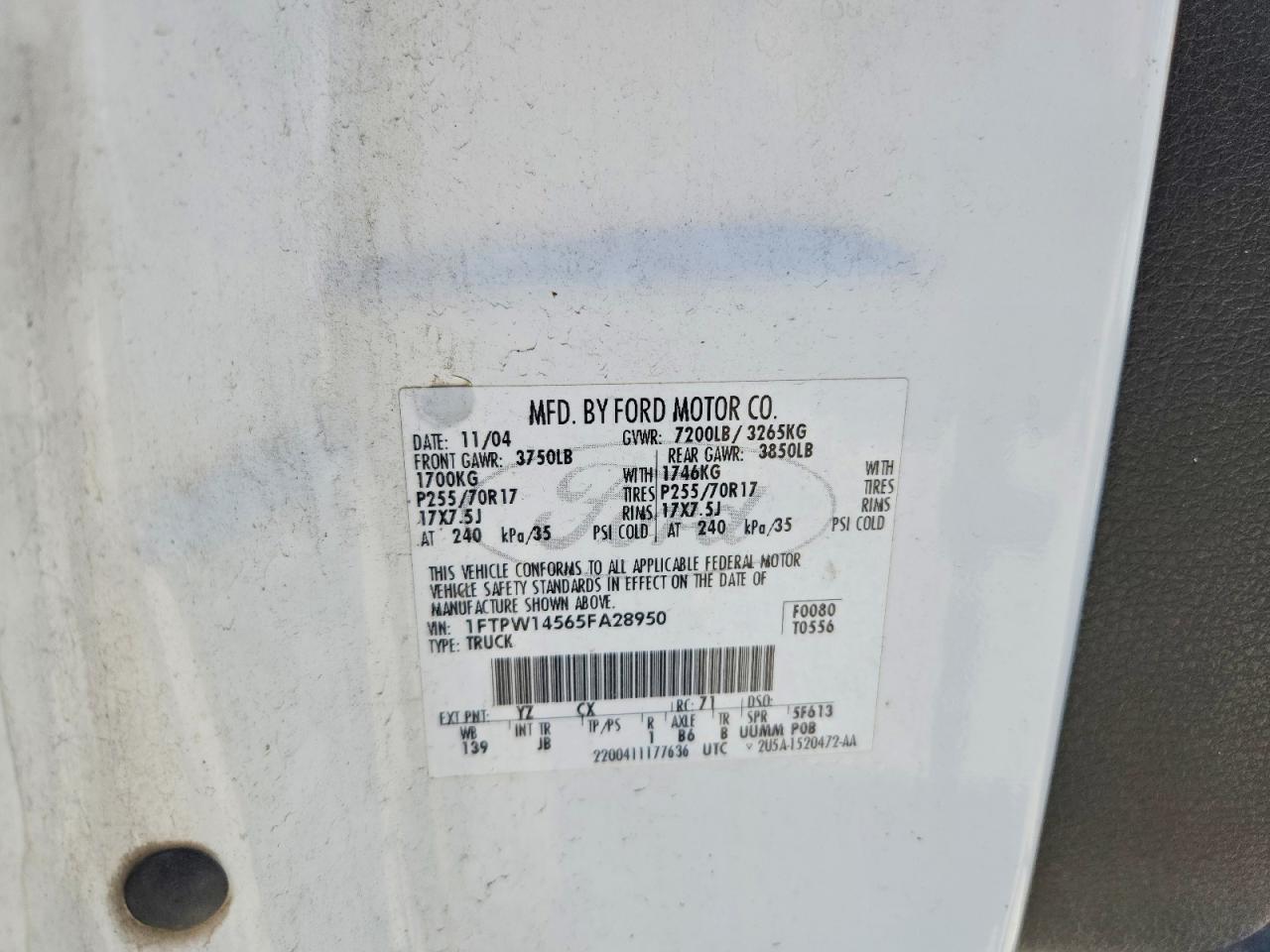 2005 FORD F150