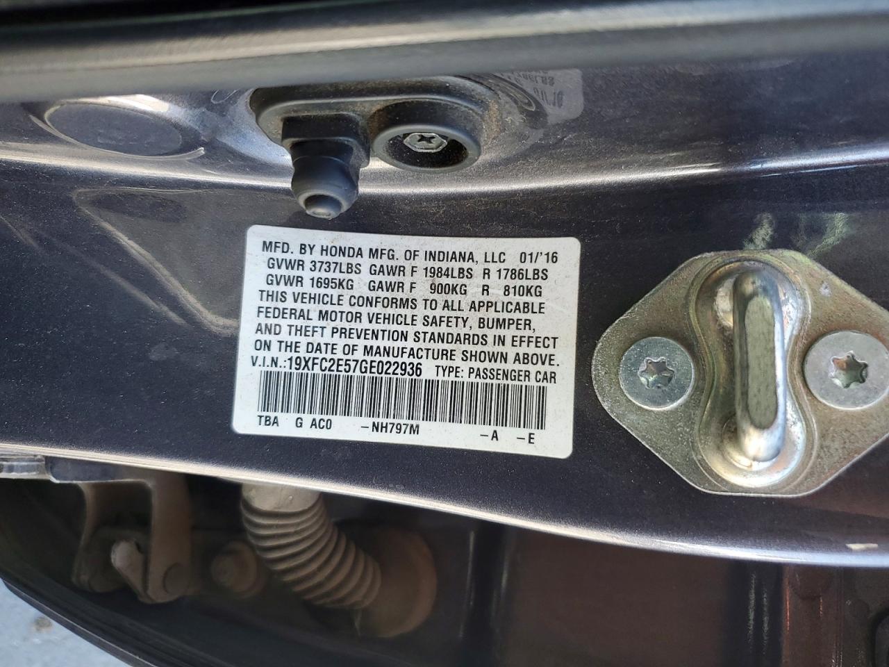 2016 HONDA CIVIC