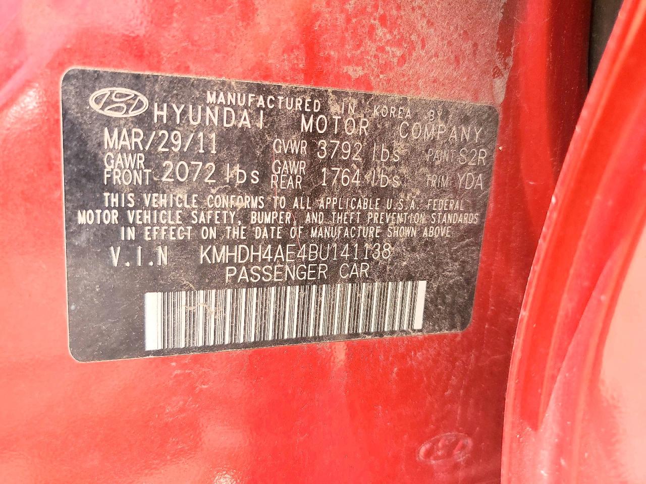 2011 HYUNDAI ELANTRA