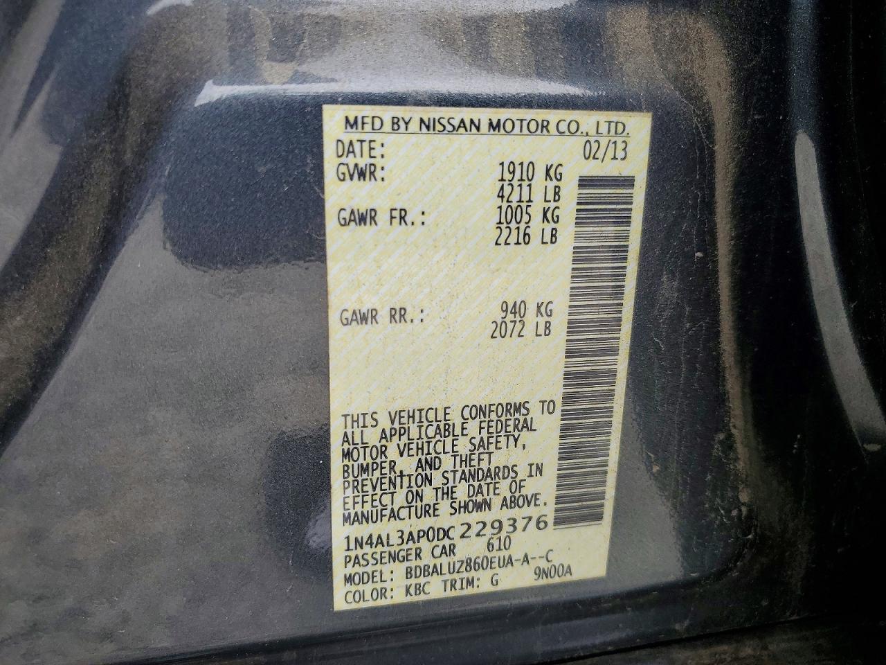 2013 NISSAN ALTIMA