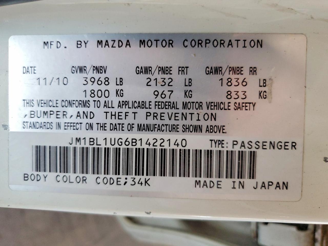 2011 MAZDA 3