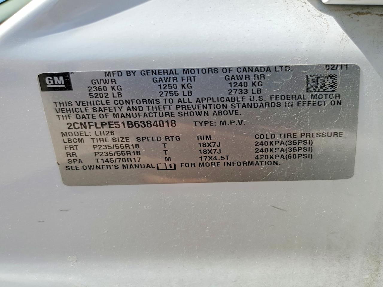 2011 CHEVROLET EQUINOX