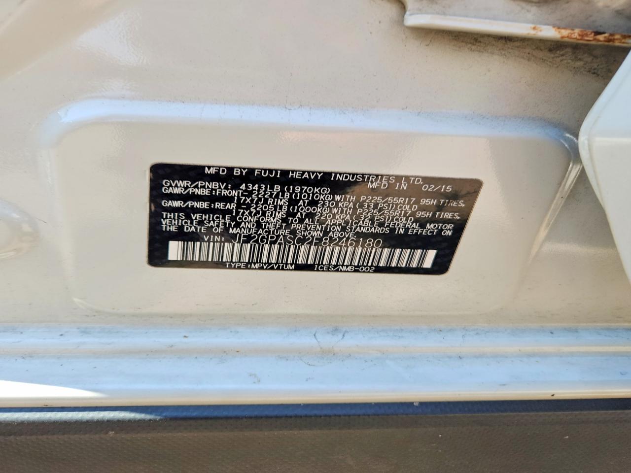 2015 SUBARU XV