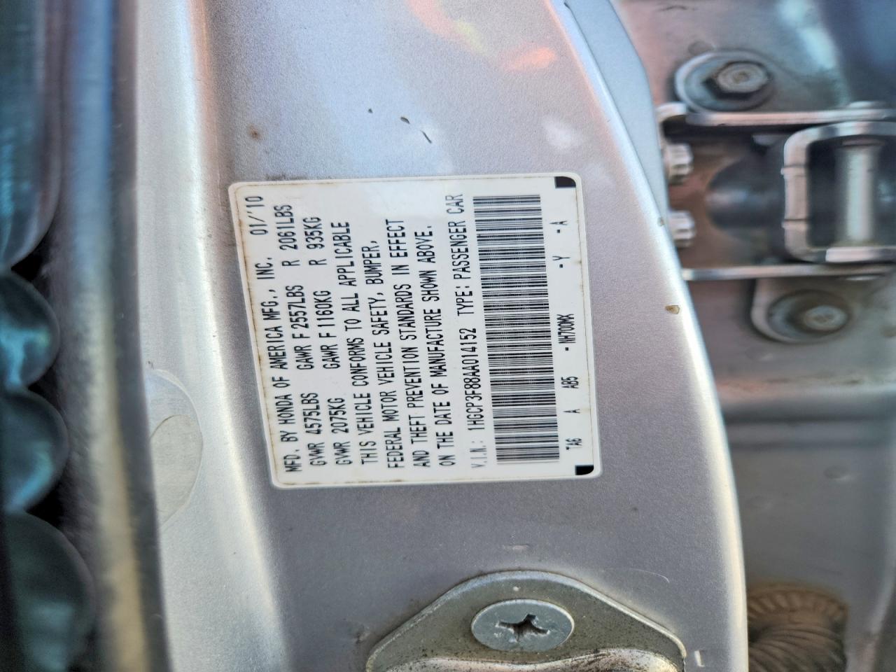 2010 HONDA ACCORD