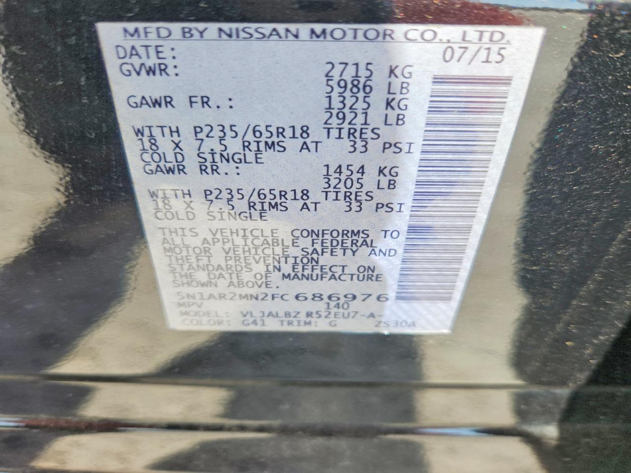 2015 NISSAN PATHFINDER
