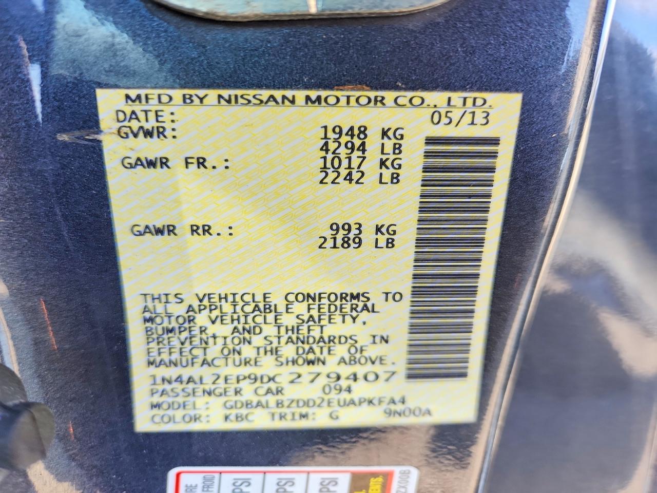 2013 NISSAN ALTIMA