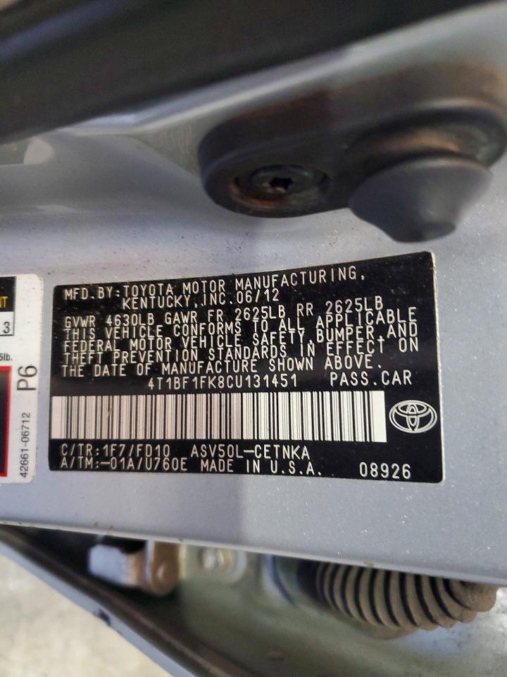 2012 TOYOTA CAMRY