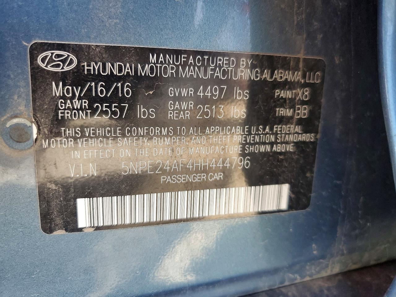 2017 HYUNDAI SONATA