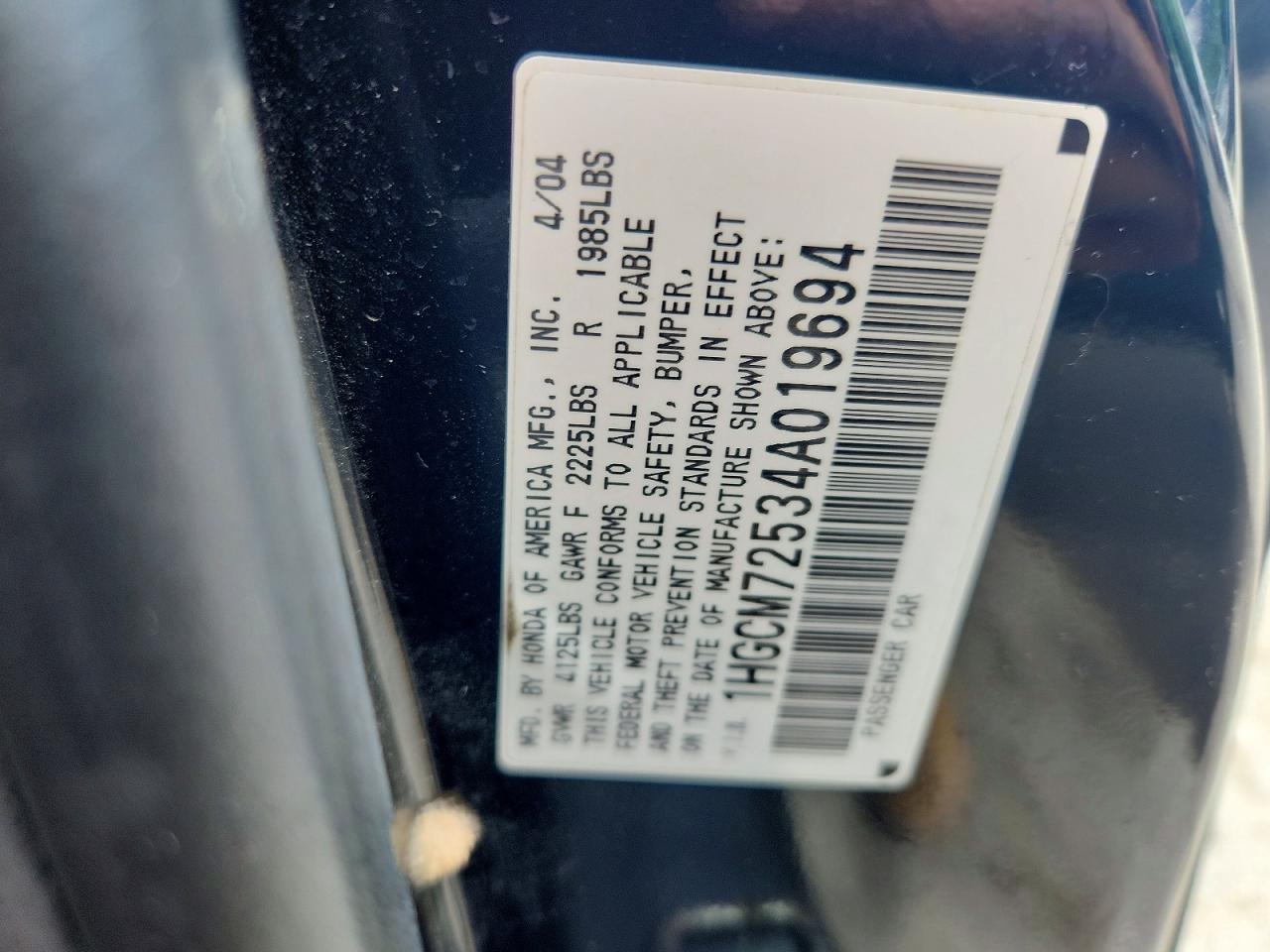 2004 HONDA ACCORD