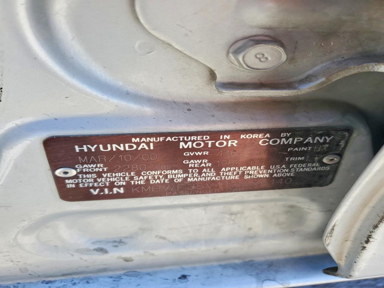2000 HYUNDAI SONATA