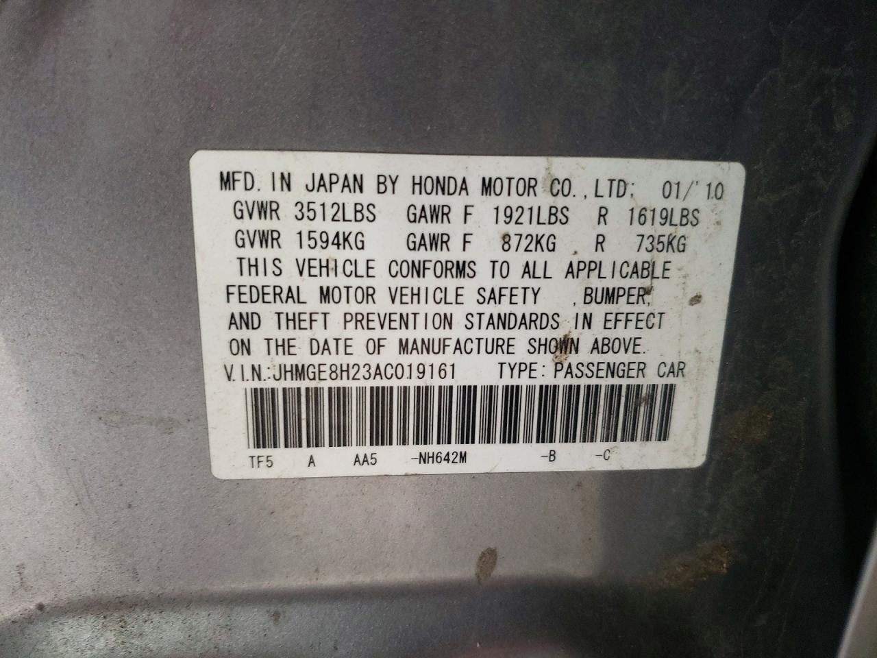 2010 HONDA FIT