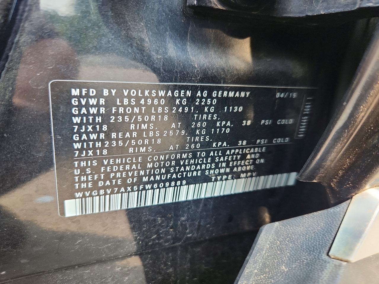 2015 VOLKSWAGEN TIGUAN