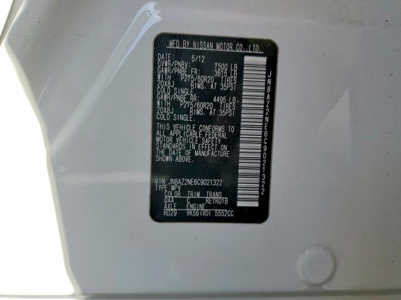 2012 INFINITI QX56