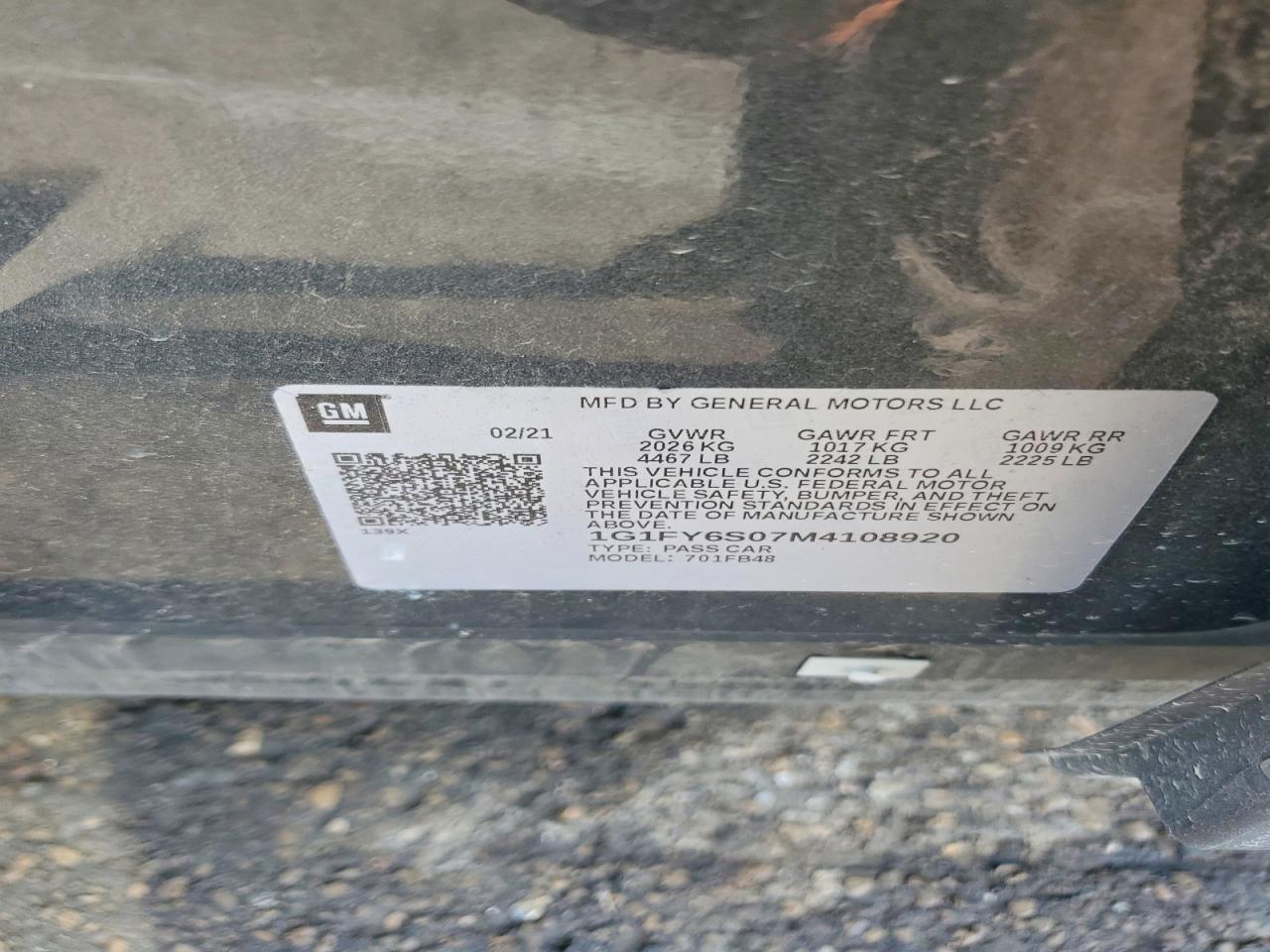 2021 CHEVROLET BOLT