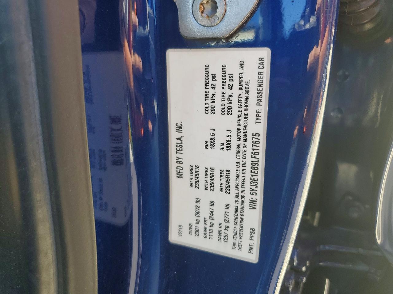 2020 TESLA MODEL 3