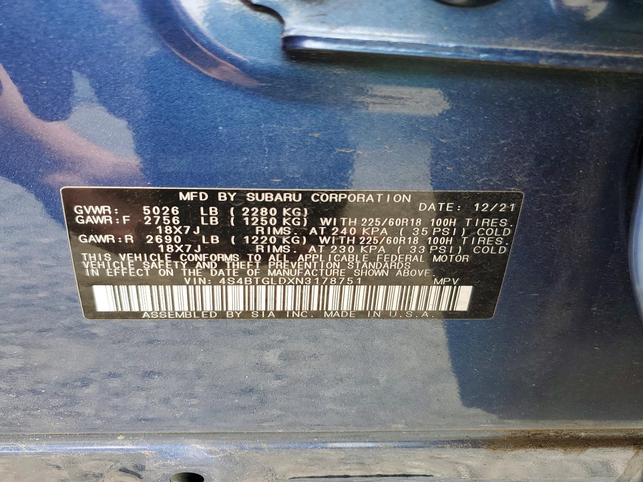 2022 SUBARU OUTBACK