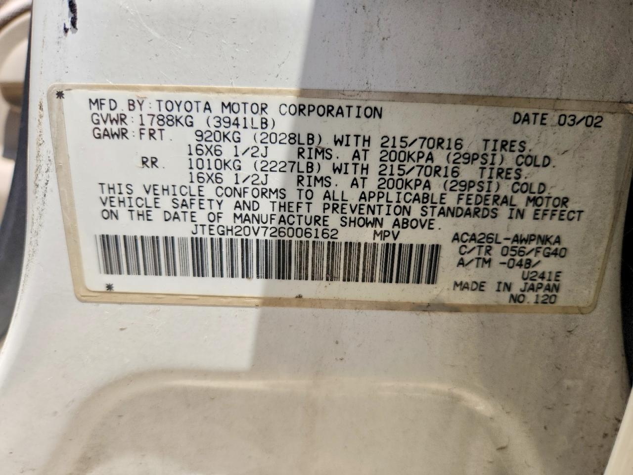 2002 TOYOTA RAV4