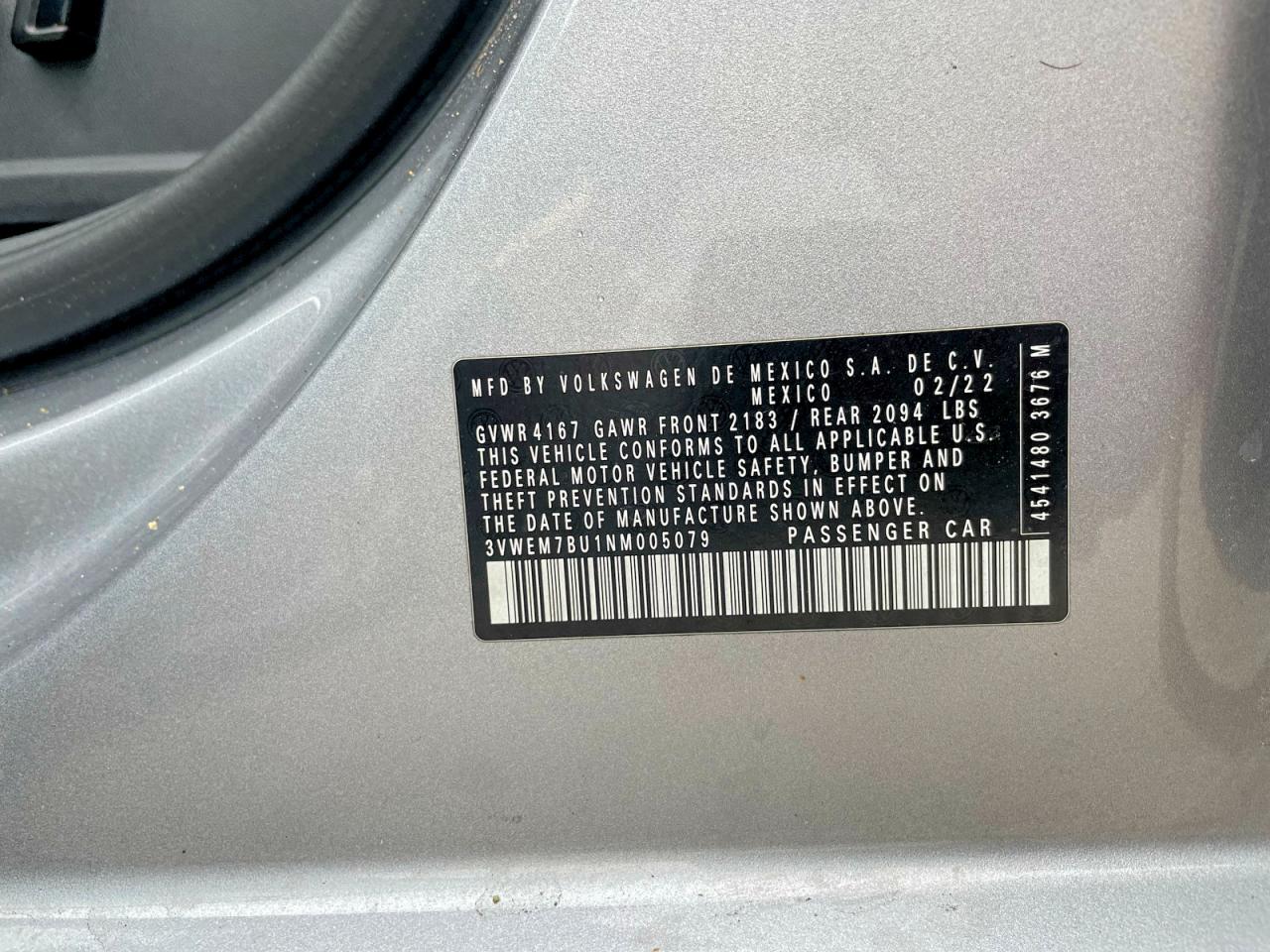 2022 VOLKSWAGEN JETTA