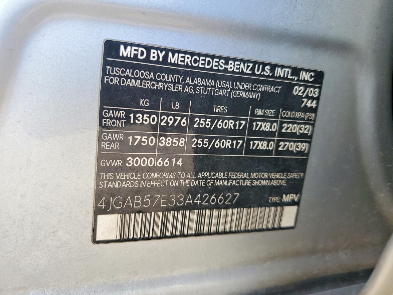 2003 MERCEDES-BENZ M-CLASS