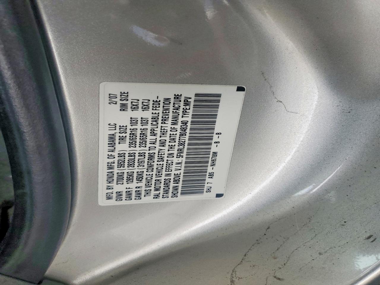 2007 HONDA ODYSSEY