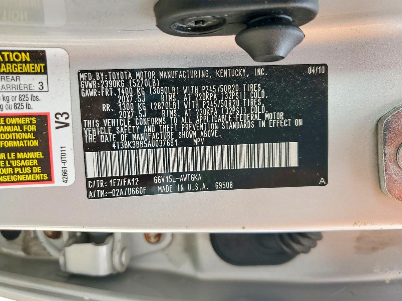 2010 TOYOTA VENZA