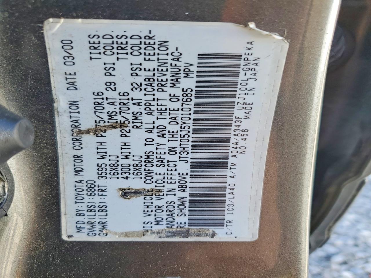 2000 TOYOTA LAND CRUIS