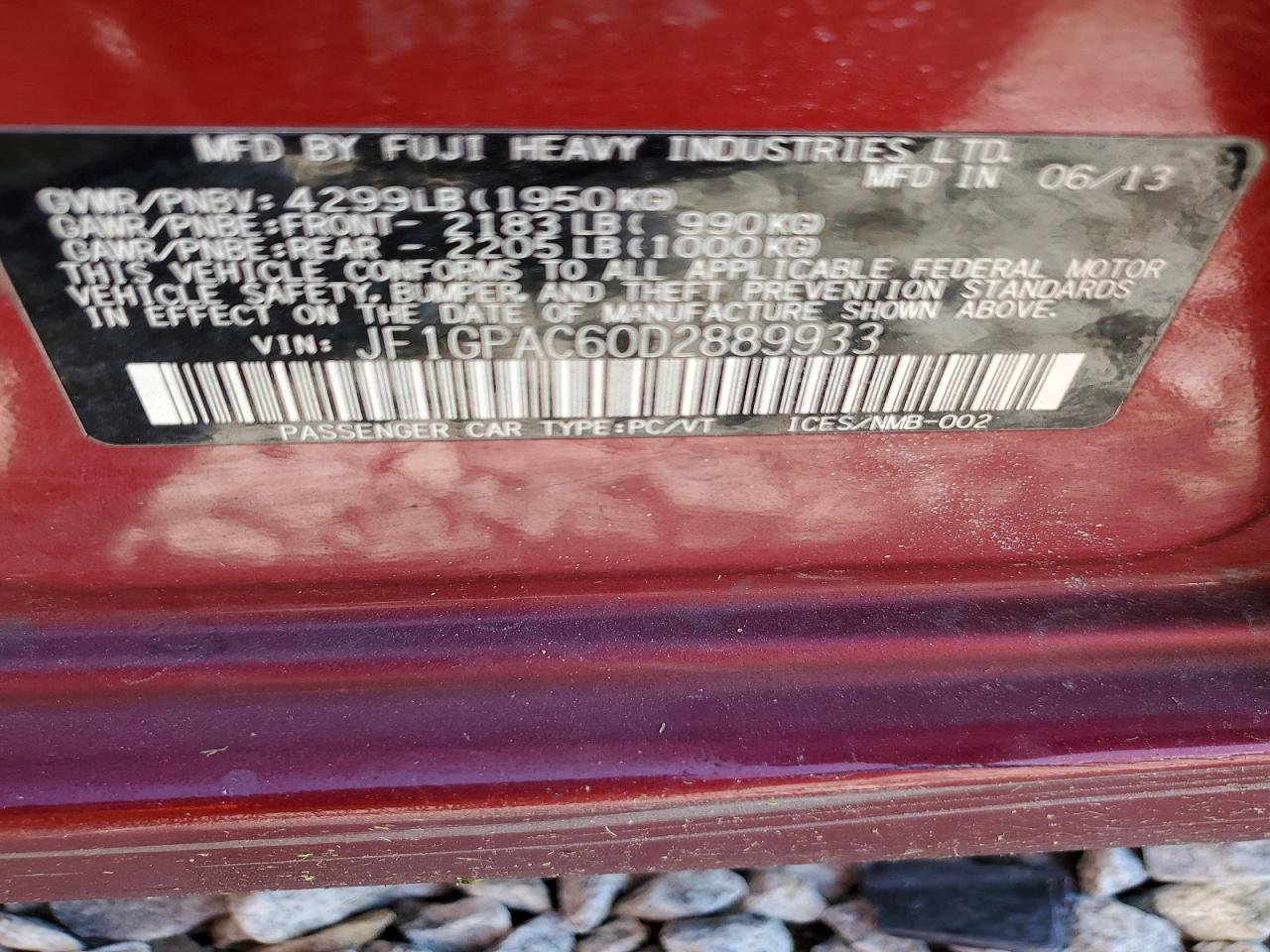 2013 SUBARU IMPREZA