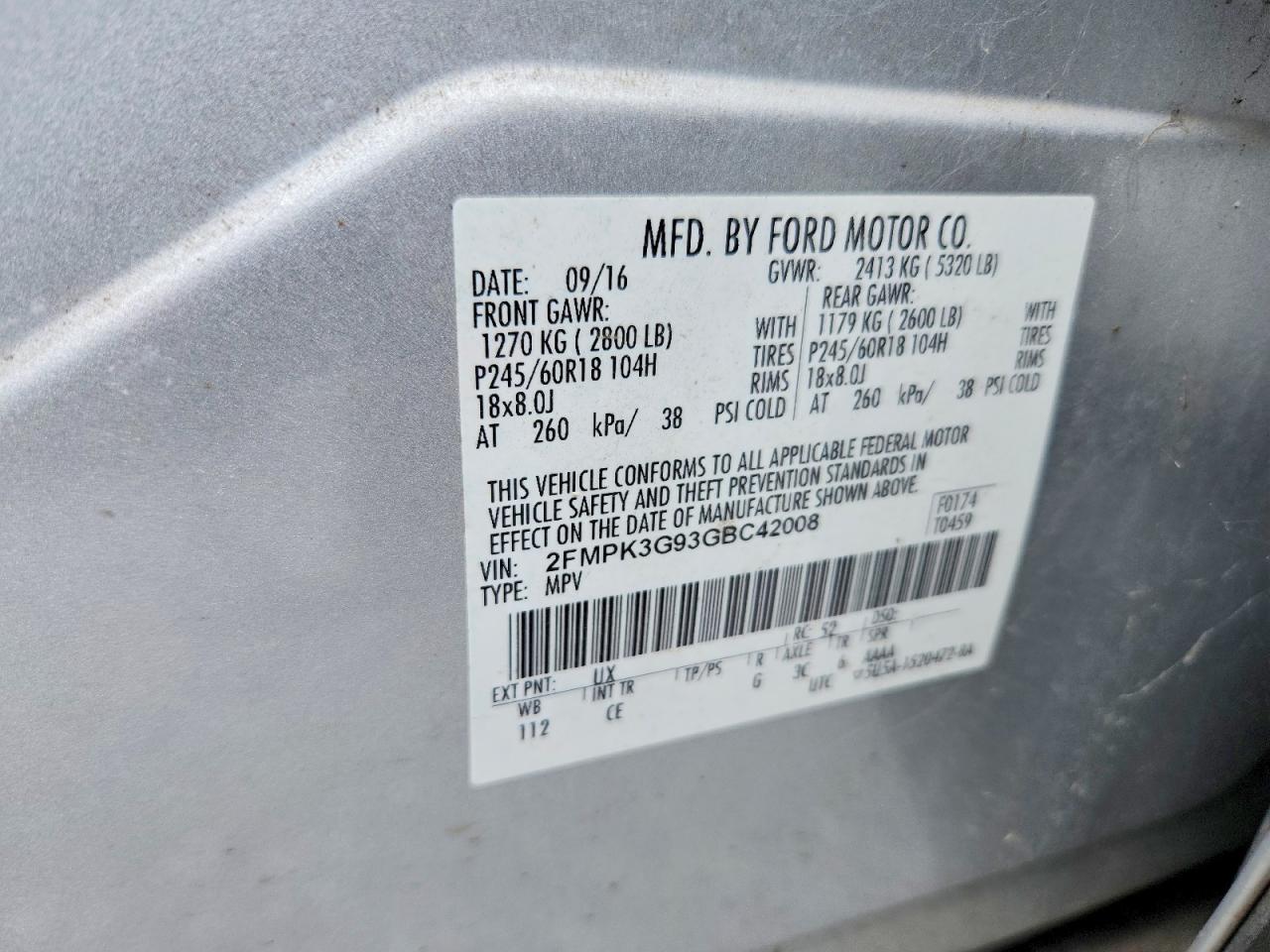 2016 FORD EDGE
