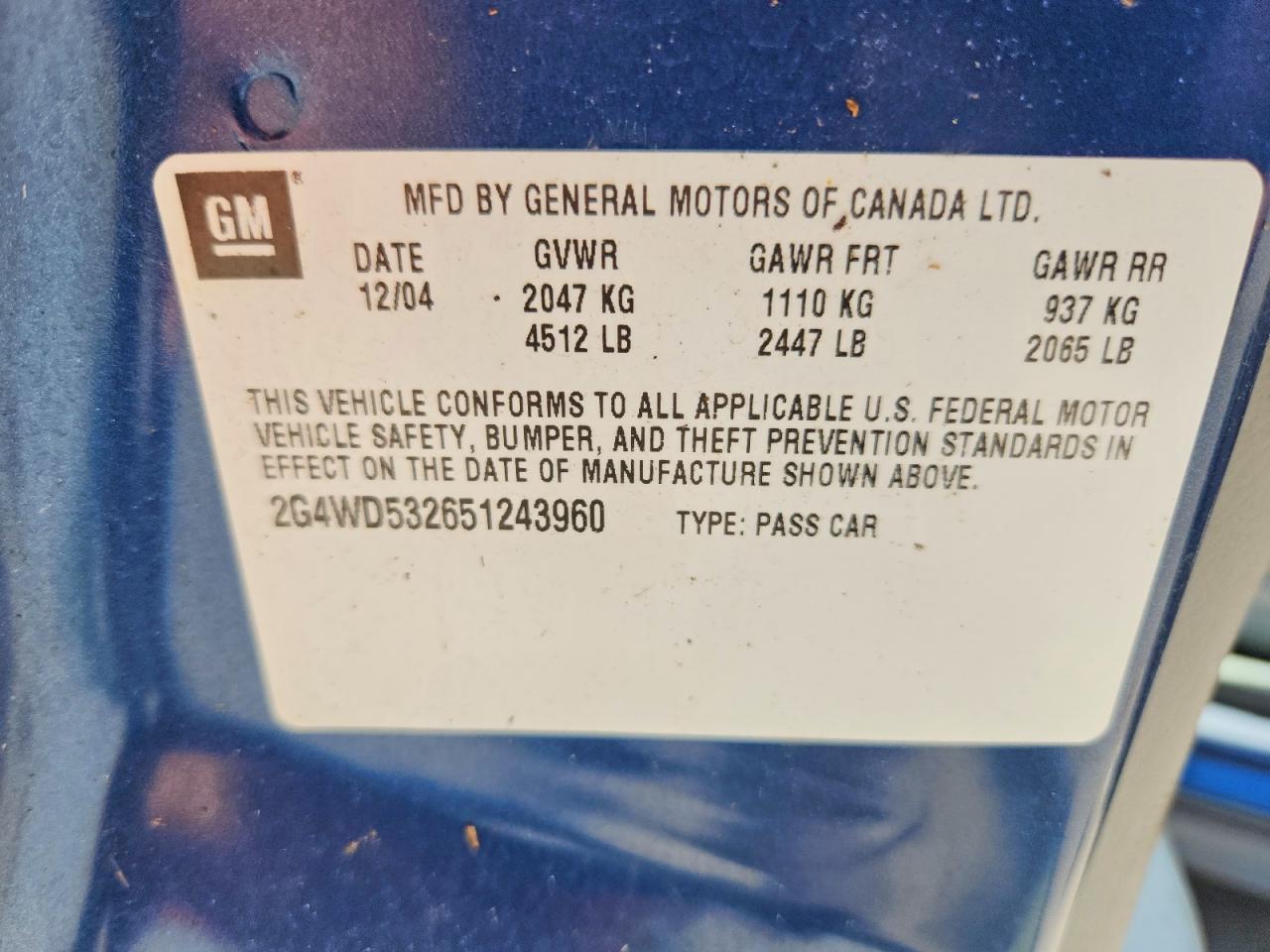 2005 BUICK LACROSSE