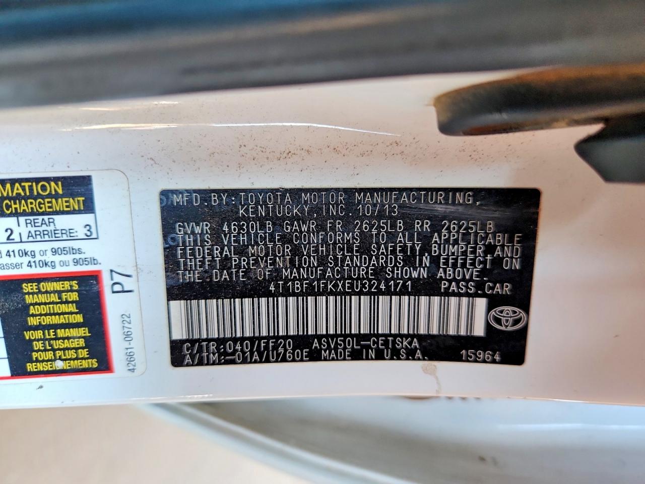 2014 TOYOTA CAMRY