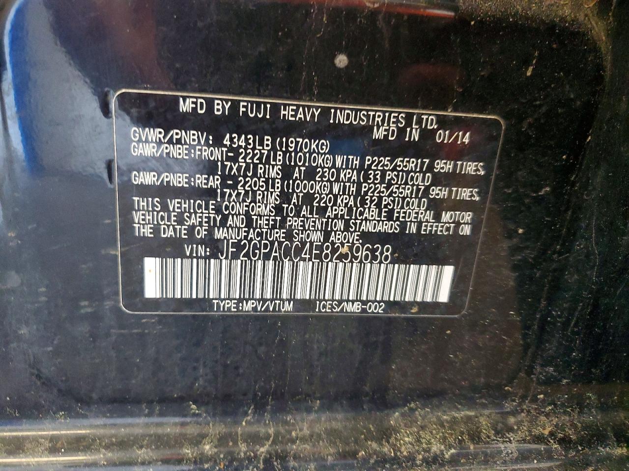 2014 SUBARU XV