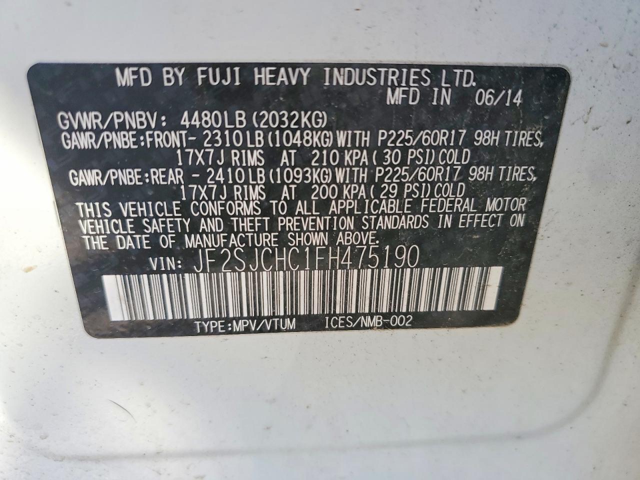 2015 SUBARU FORESTER