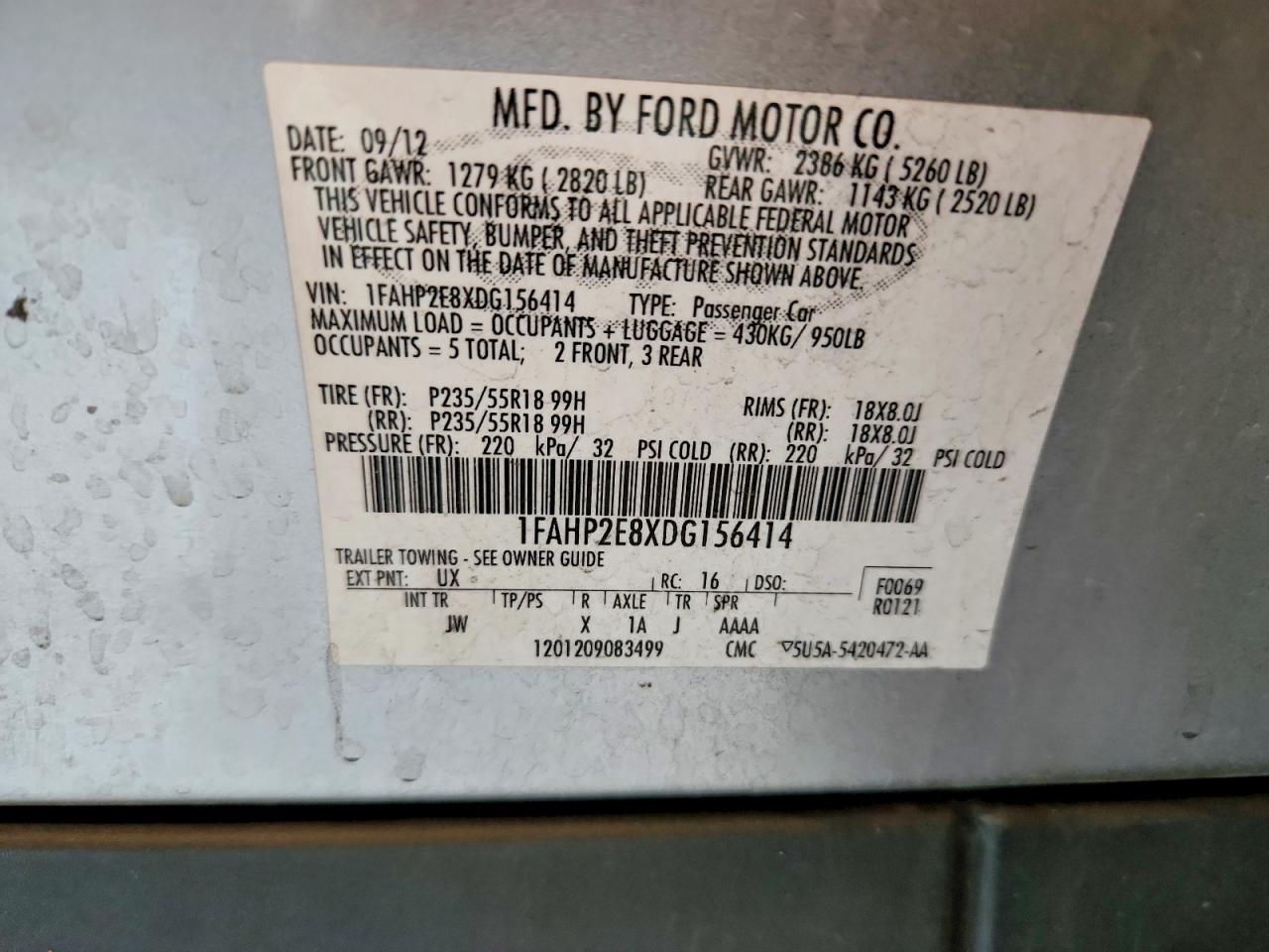 2013 FORD TAURUS