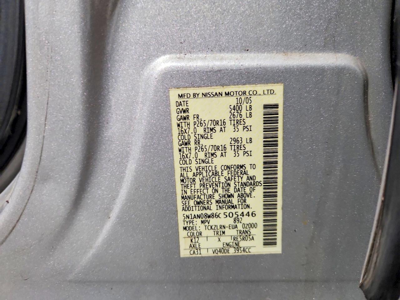 2006 NISSAN XTERRA
