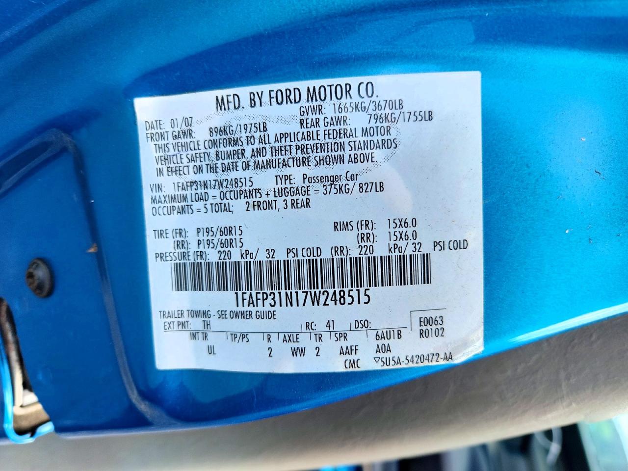 2007 FORD ALL Models