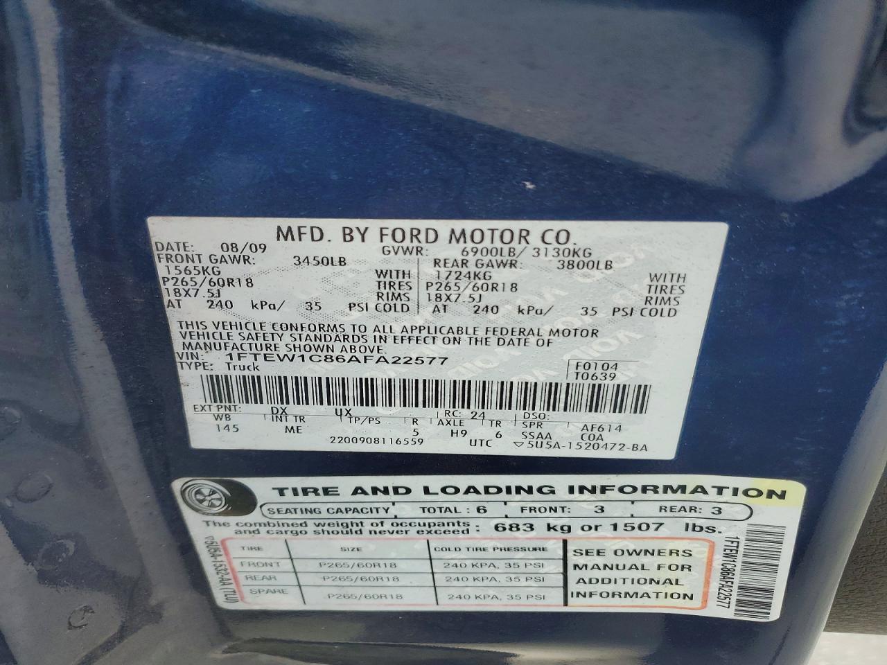 2010 FORD F150