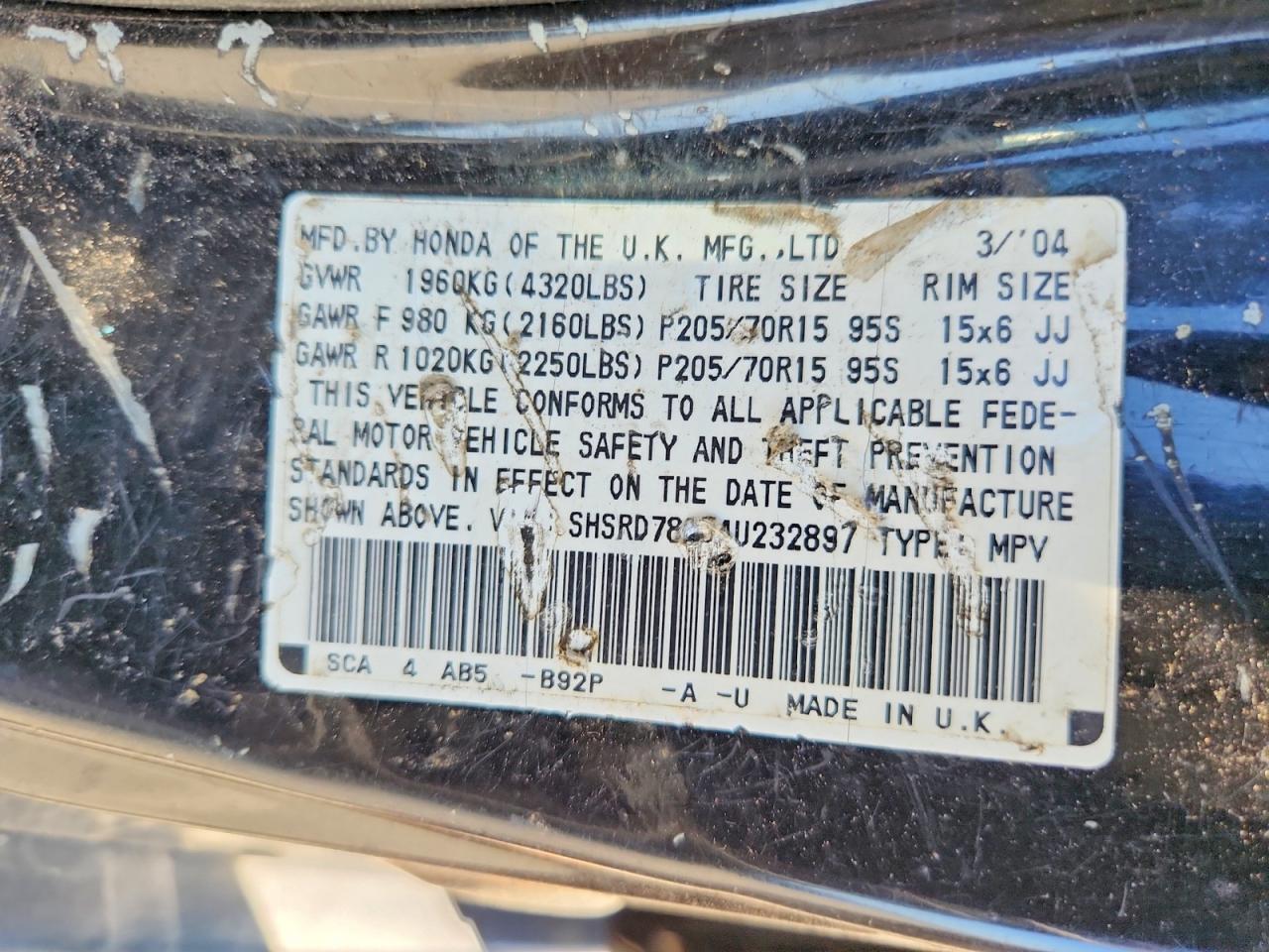 2004 HONDA CRV